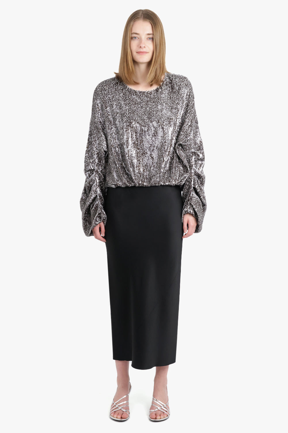 CANNETT SEQUIN L/S BALLOON STYLE TOP | ANTHRACITE - 4