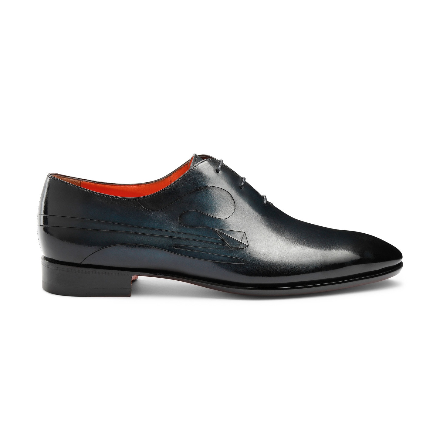 Men's blue leather Oxford shoe - 1