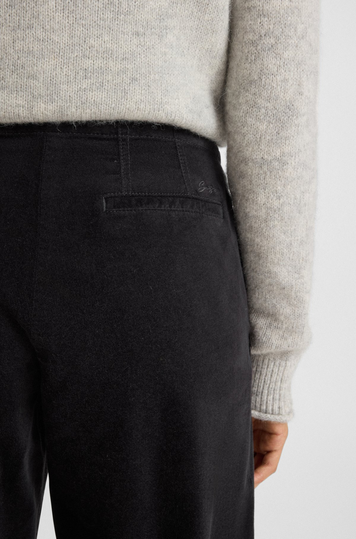 STRAIGHT-LEG TROUSERS IN STRETCH-COTTON VELVET - 5