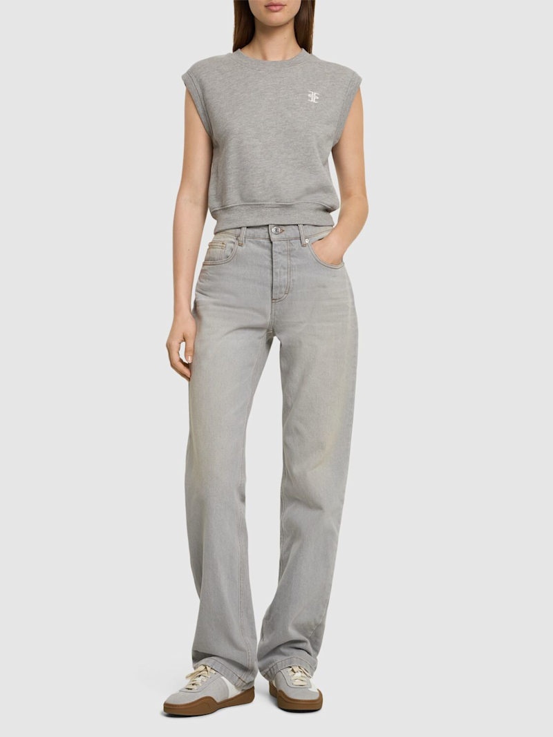 Sleeveless crewneck jersey top - 2