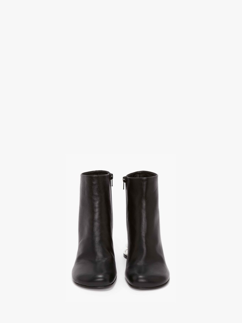 LEATHER SPIRAL HEEL ANKLE BOOT 3