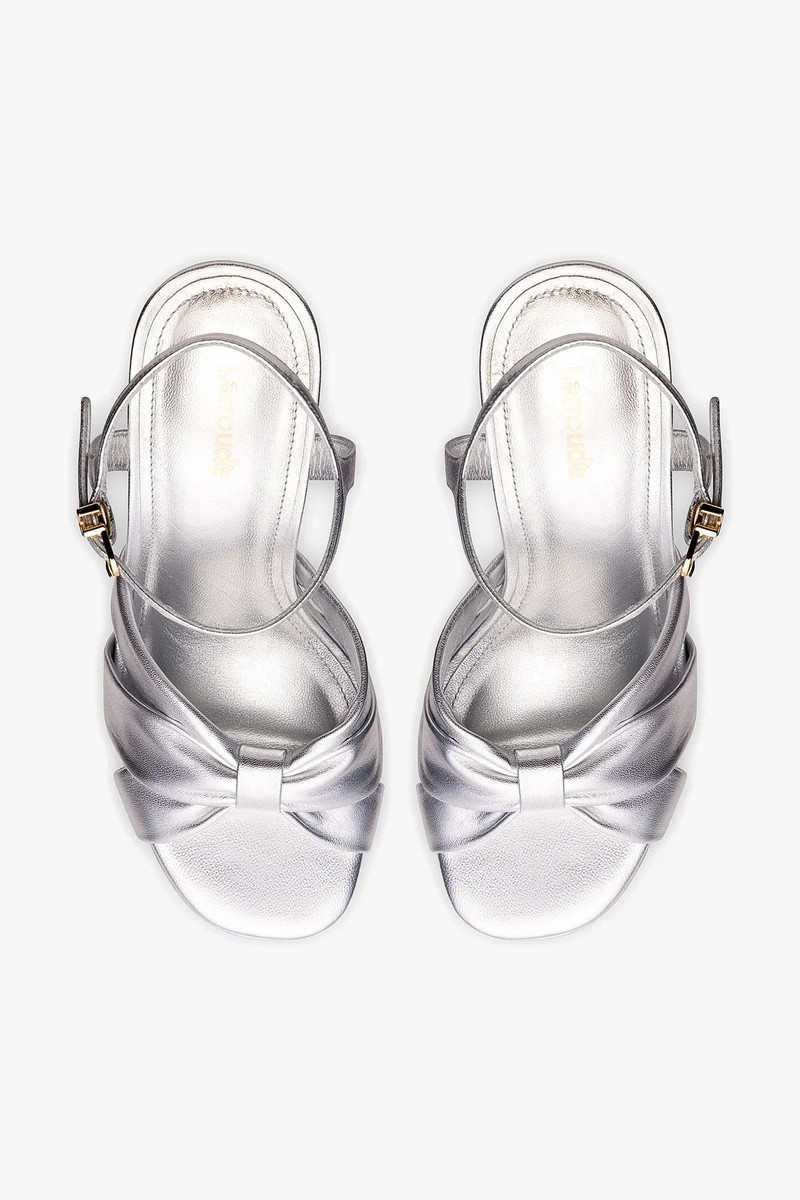 Vivienne Platform Sandal In Silver Metallic Leather 3