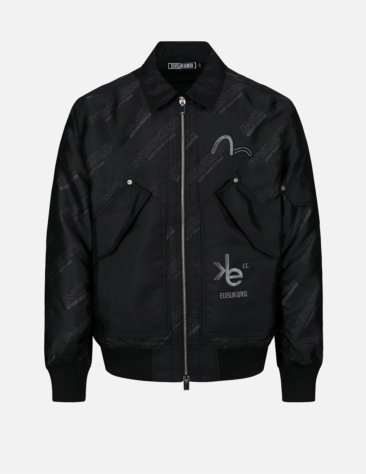 【美品】mercibeaucoup, jevous enprie! ジャケット EVISU Allover Logo Print Bomber Jacket | REVERSIBLE
