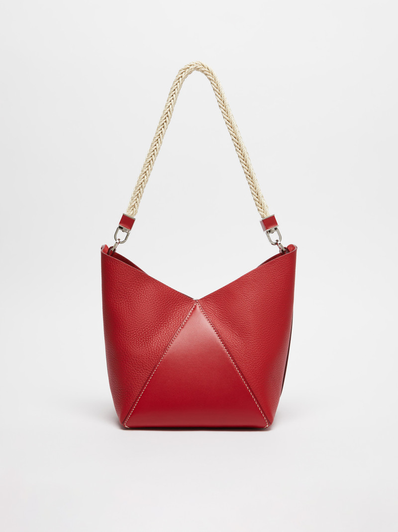 MMBUCKETSROPE Small leather bucket bag with rope handle detail 3