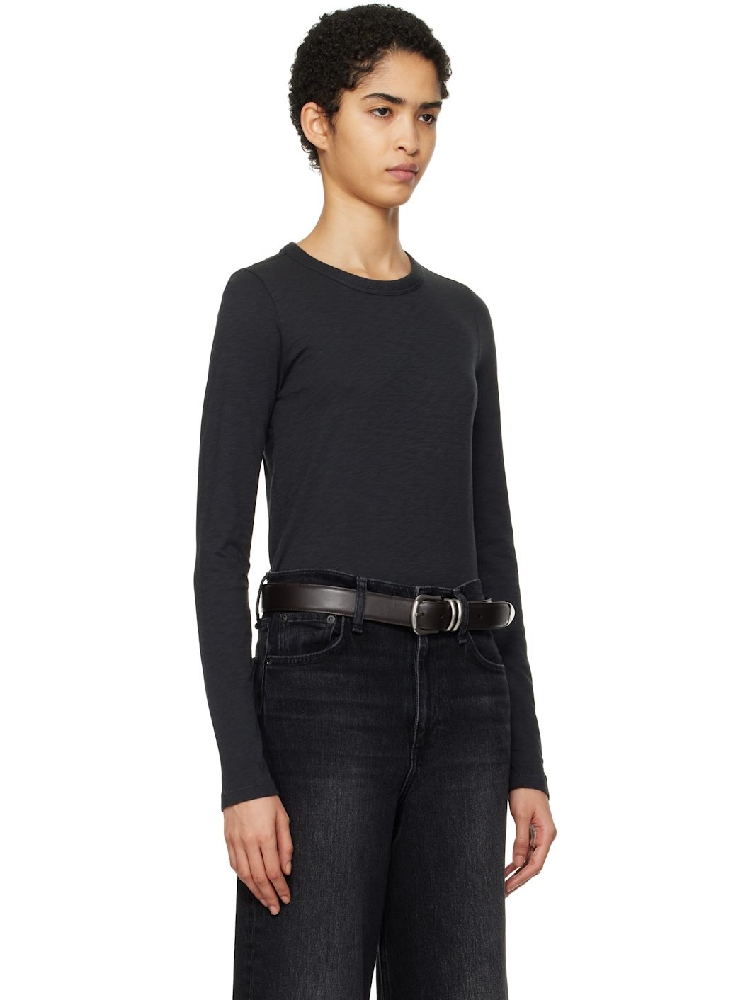Black 'The Slub Long Sleeve' T-shirt - 2