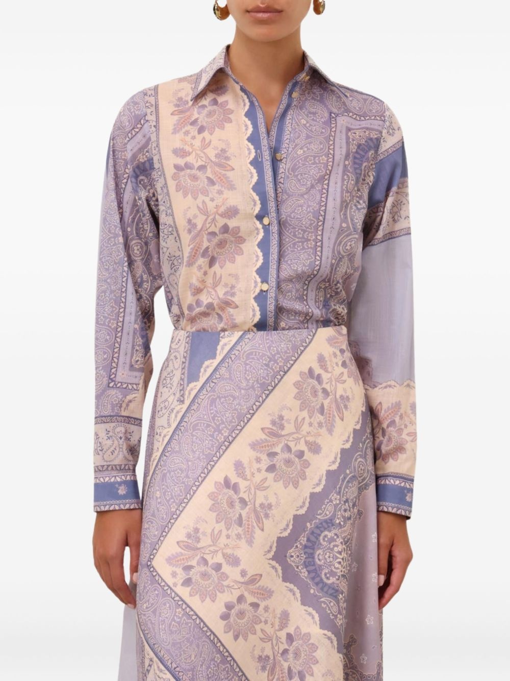 mix-print button-up shirt - 4