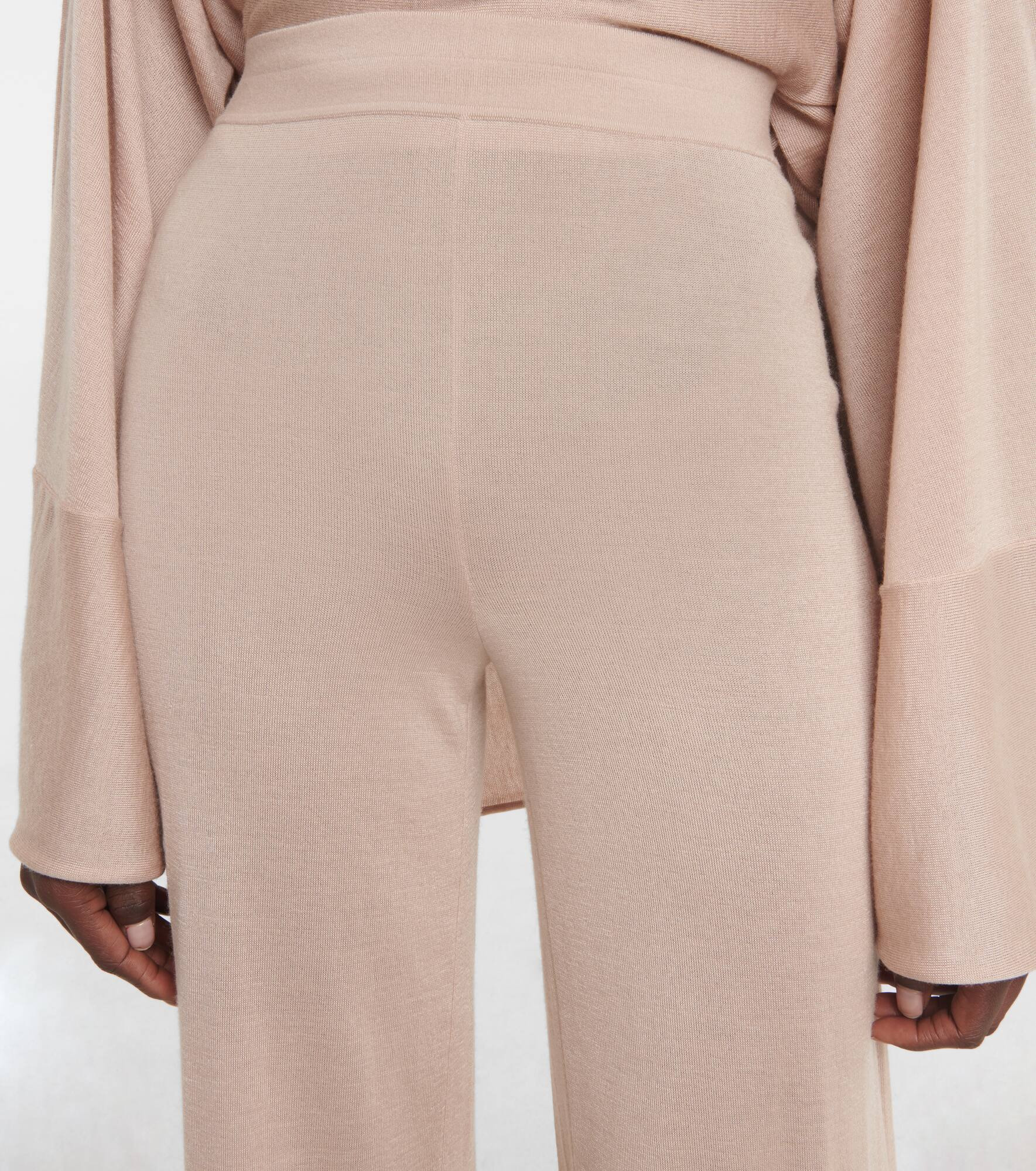 High-rise cashmere-blend pants - 4