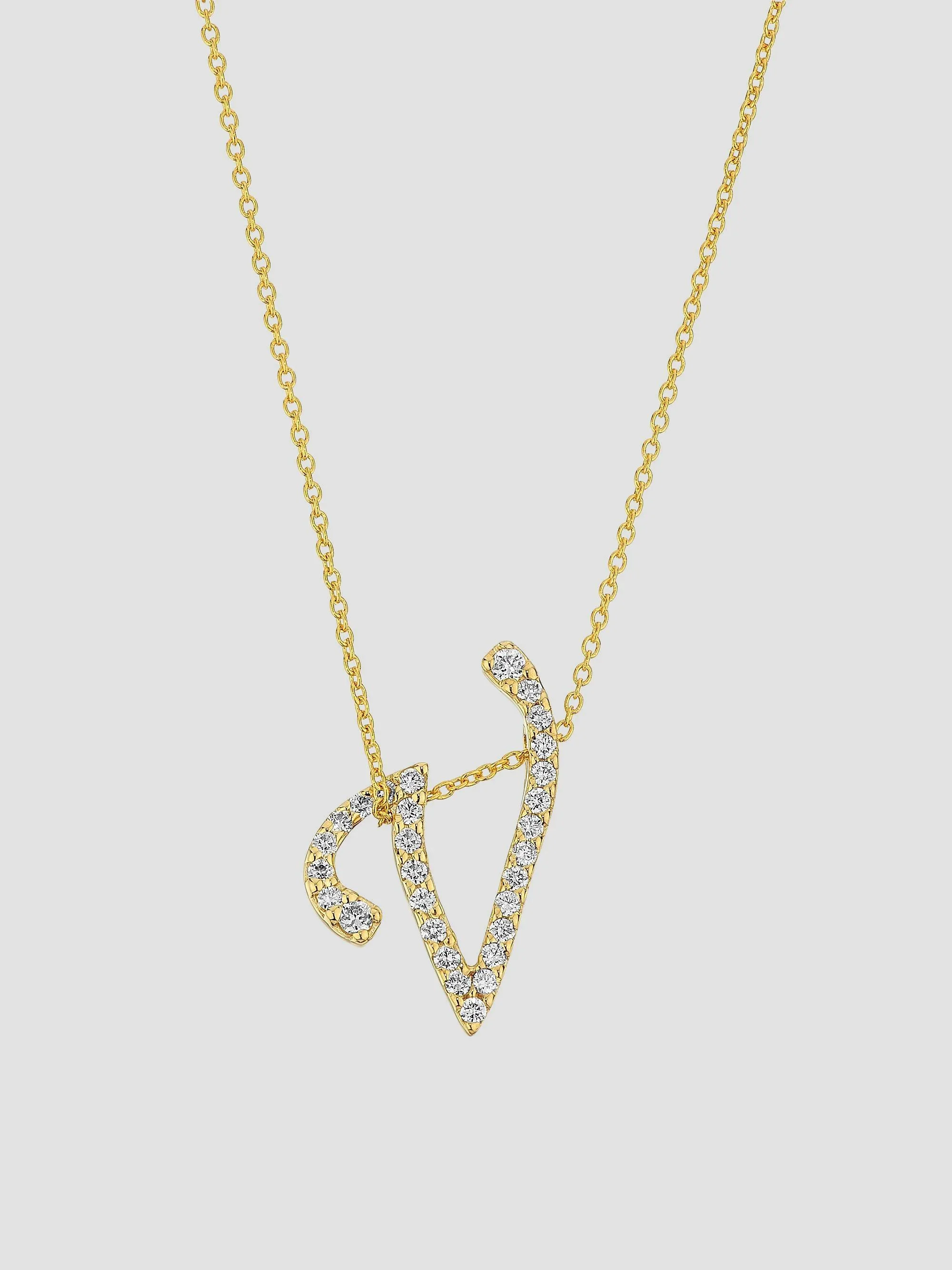 Women's Tiny Treasures Script Initial 18K Yellow Gold, Ruby & 0.24-0.34 TCW Diamond Pendant Necklace - 1