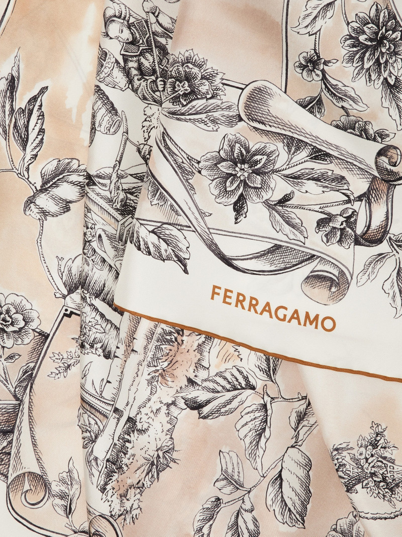 FERRAGAMO Ethnic print silk foulard outlook