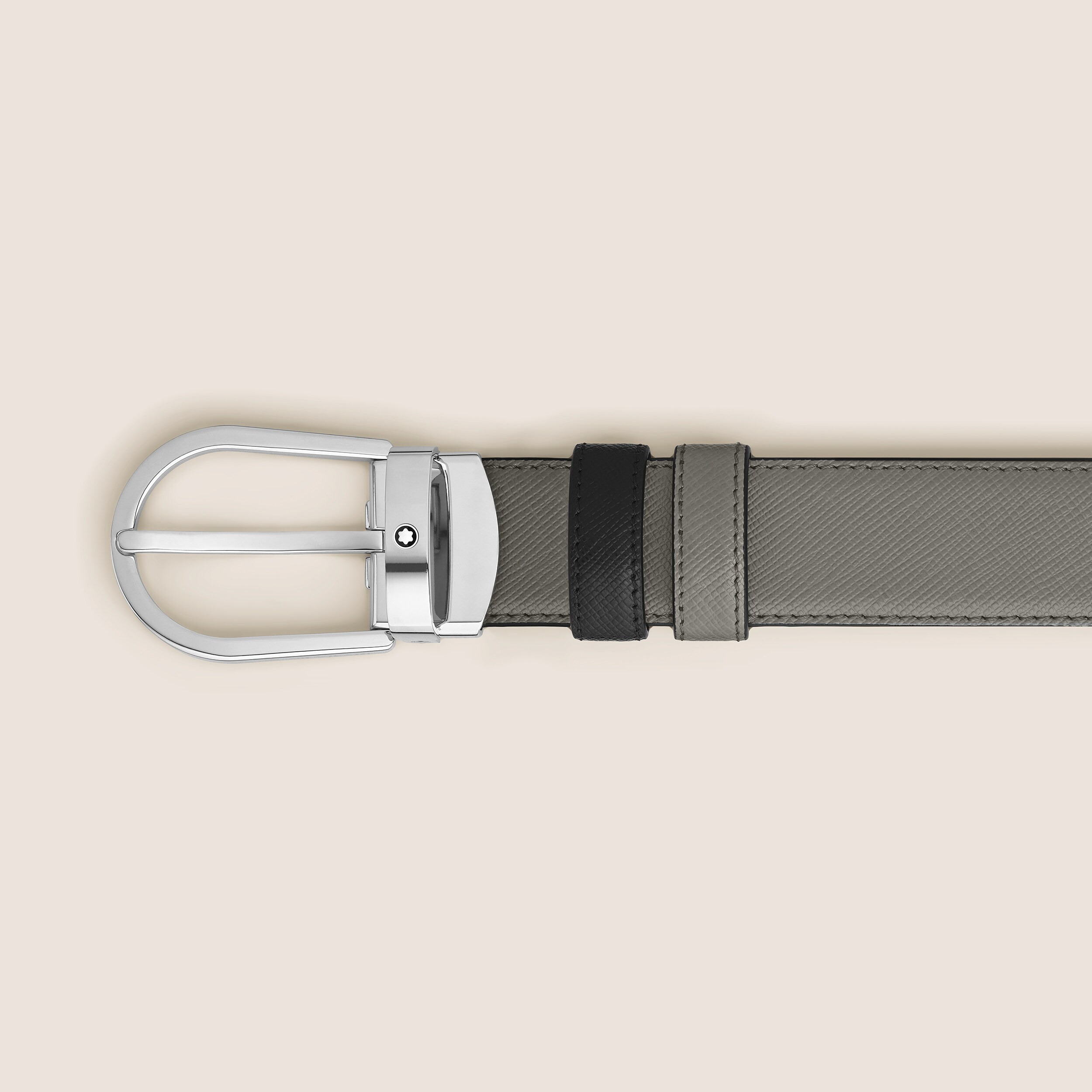 HORSESHOE BUCKLE MEDIUM/BLACK 30MM REVERSIBLE LEATHER STRAP - 3