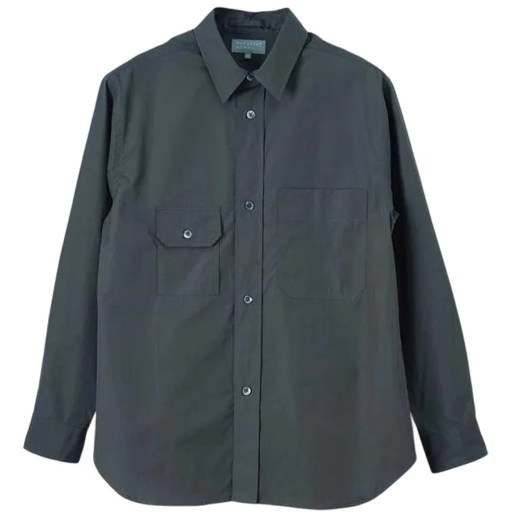 Odd Pocket Shirt Double Twist Cotton Poplin Dark Teal - 1