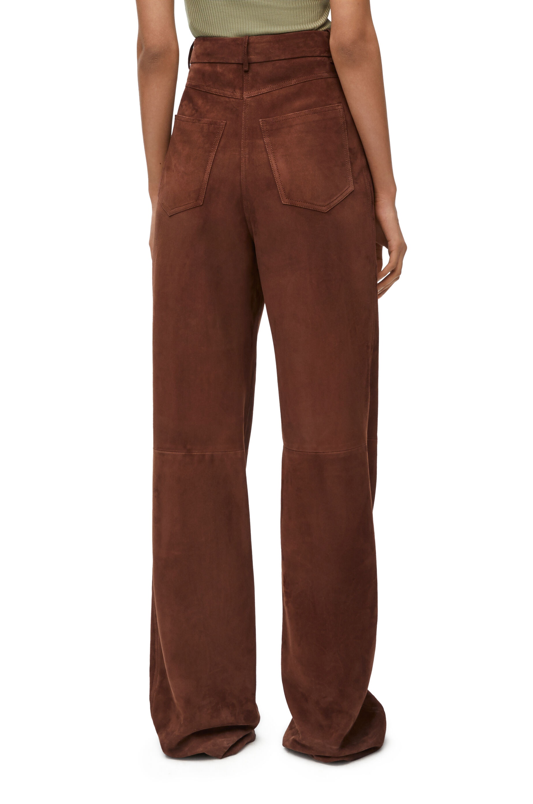 High waisted trousers in suede - 4