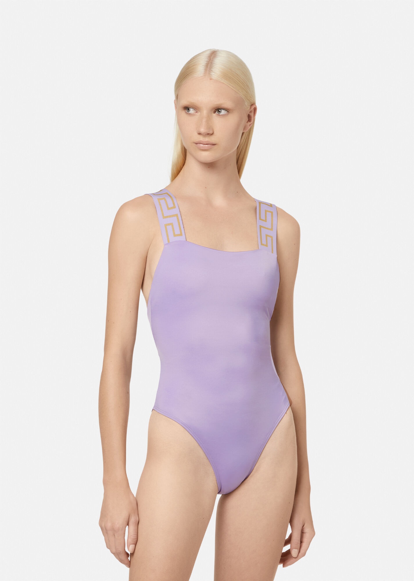 Greca Border One-Piece Swimsuit - 2