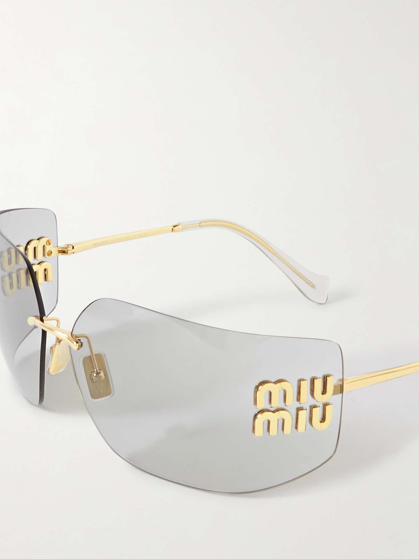 D-frame gold-tone sunglasses - 4