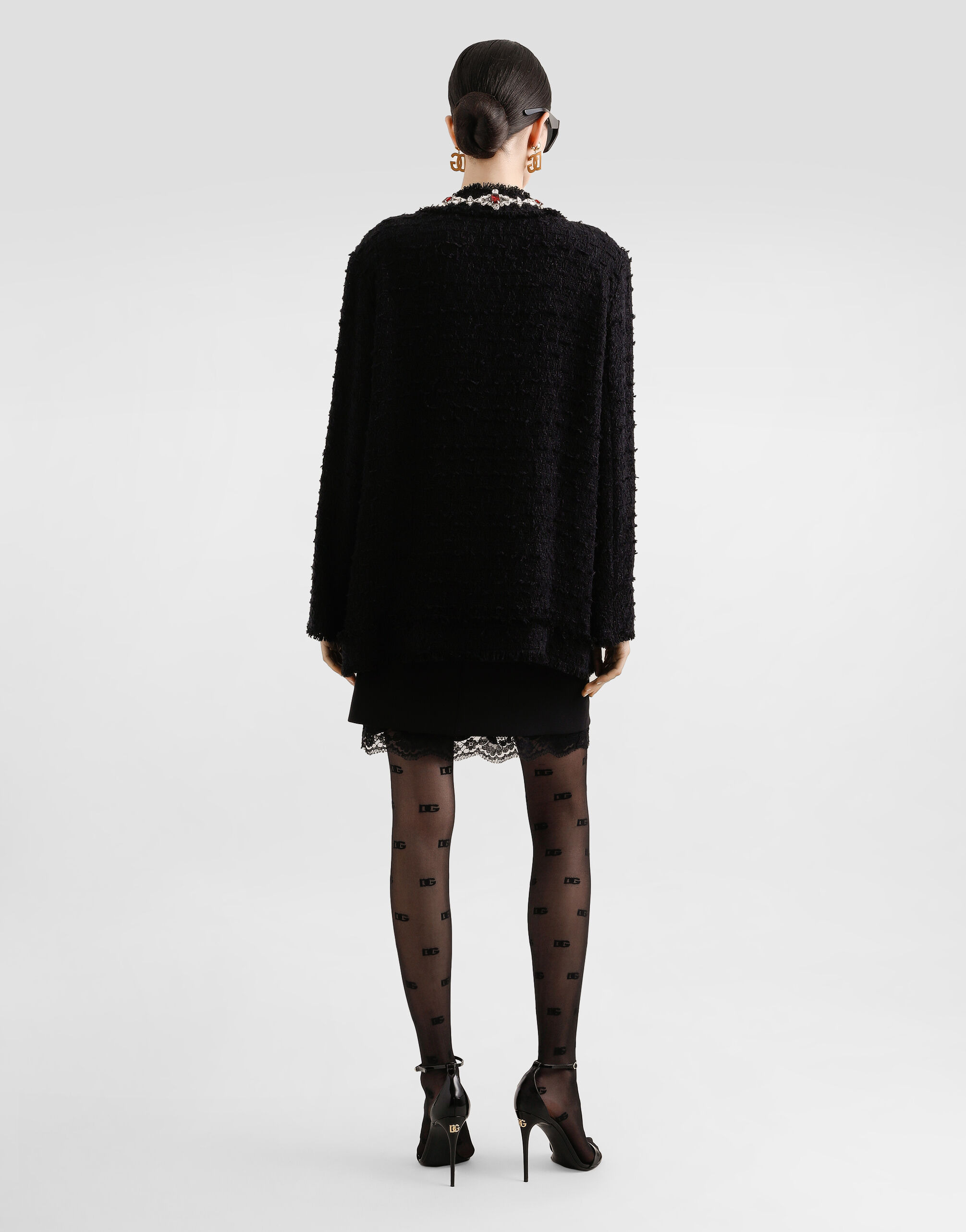 Wool jacket with embroidered trim - 5
