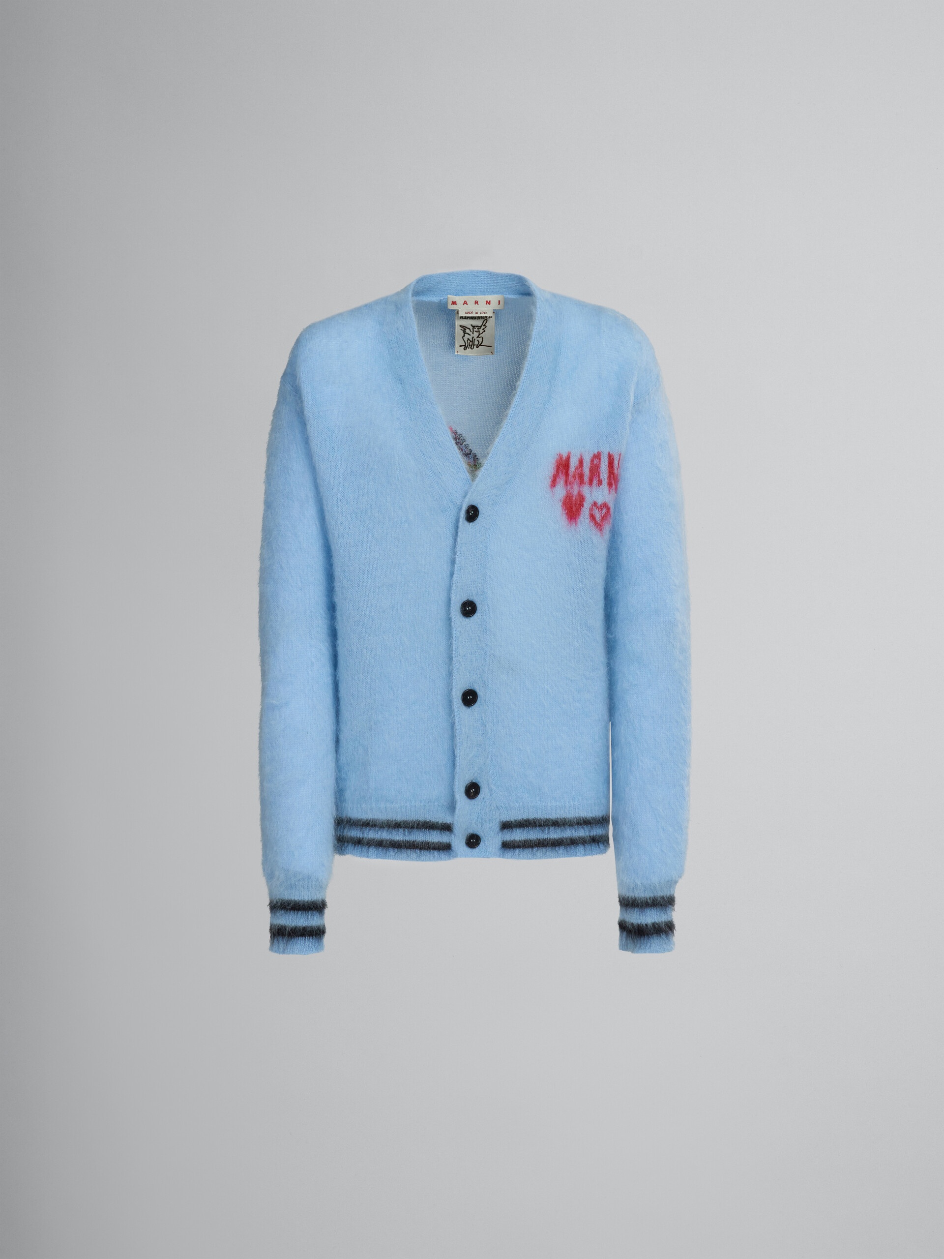 CARDIGAN WITH MULTICOLOUR INLAY - 1