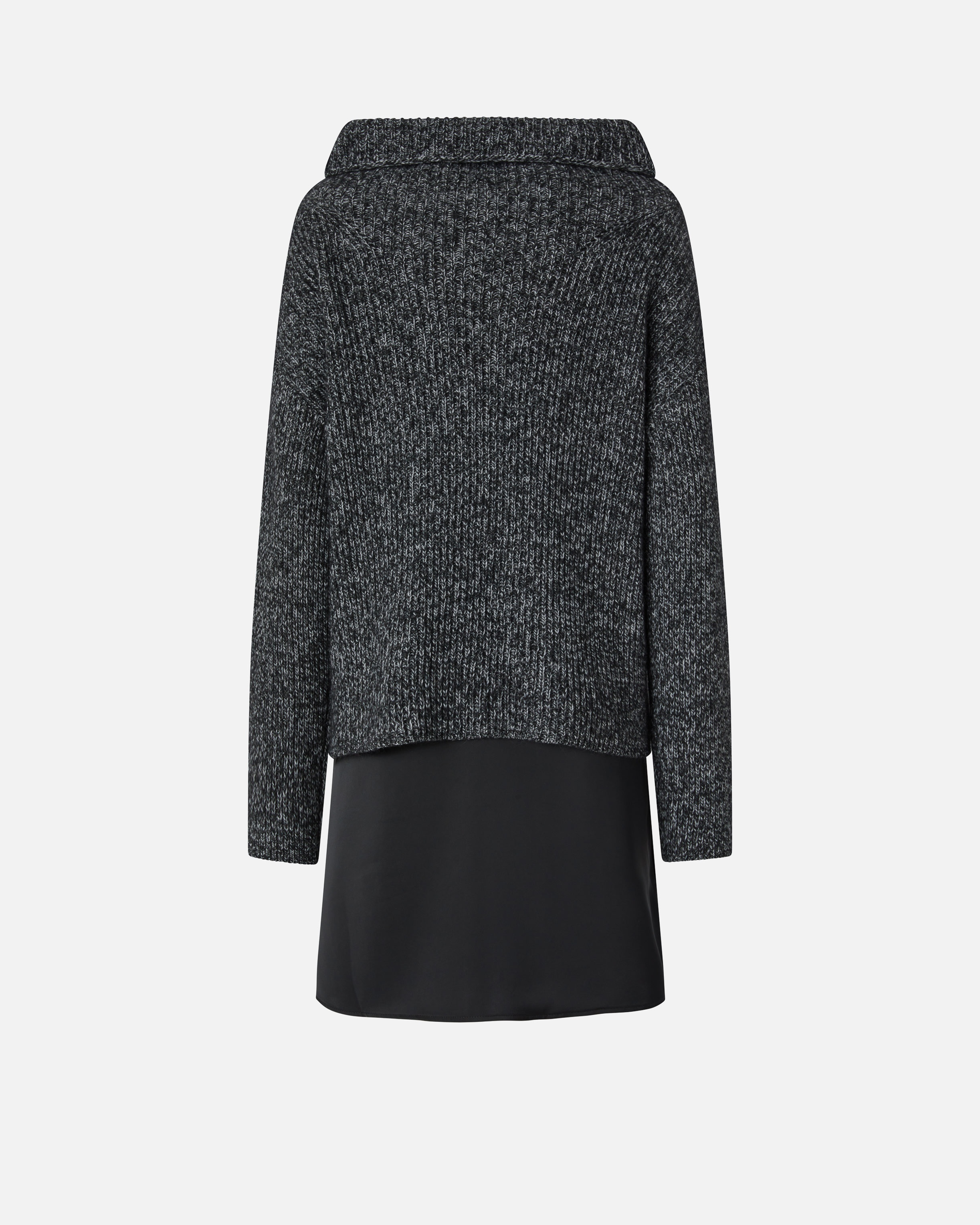 DUAL-FABRIC DRESS WITH ALPACA-BLEND SWEATER - 6