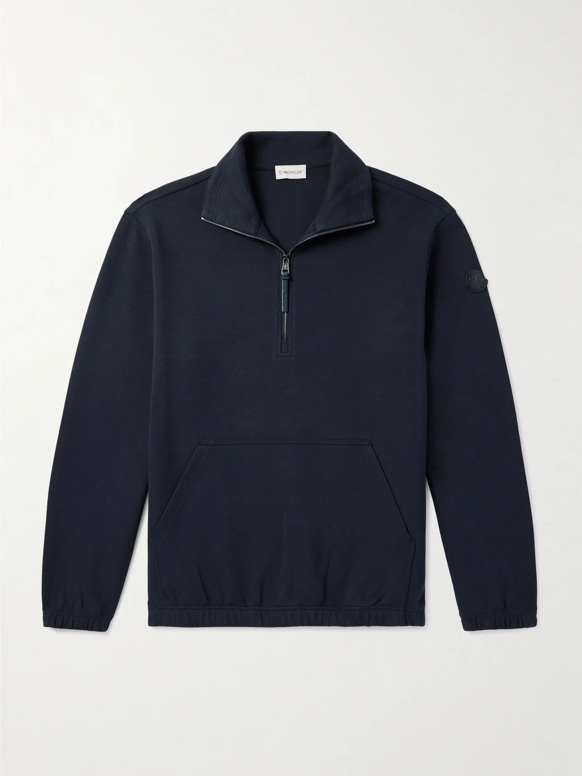 Logo-Appliquéd Cotton-Blend Jersey Half-Zip Sweatshirt - 1