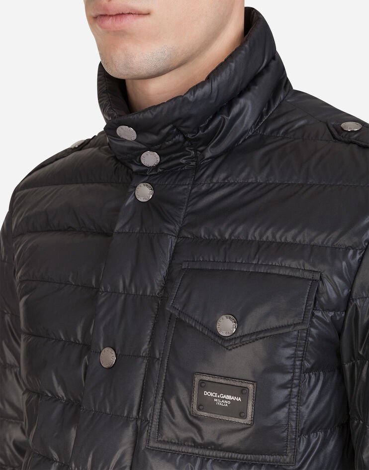 Quilted nylon jacket with branded plate - 4