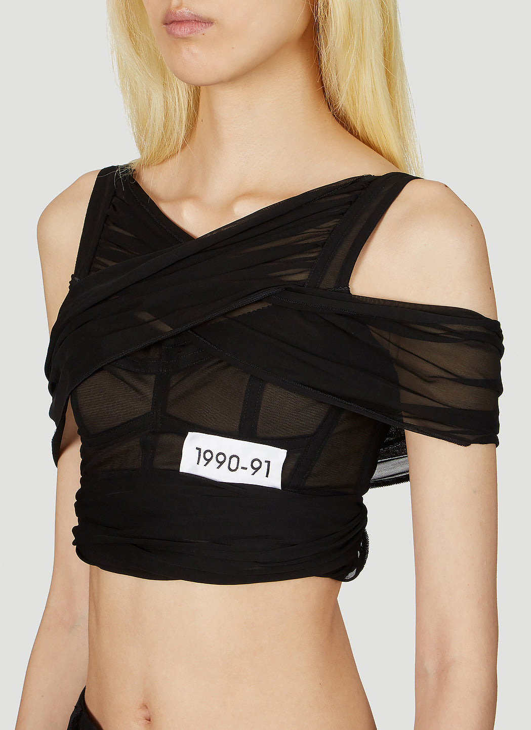 Dolce & Gabbana Women Kim Mesh Cross Over Top - 5