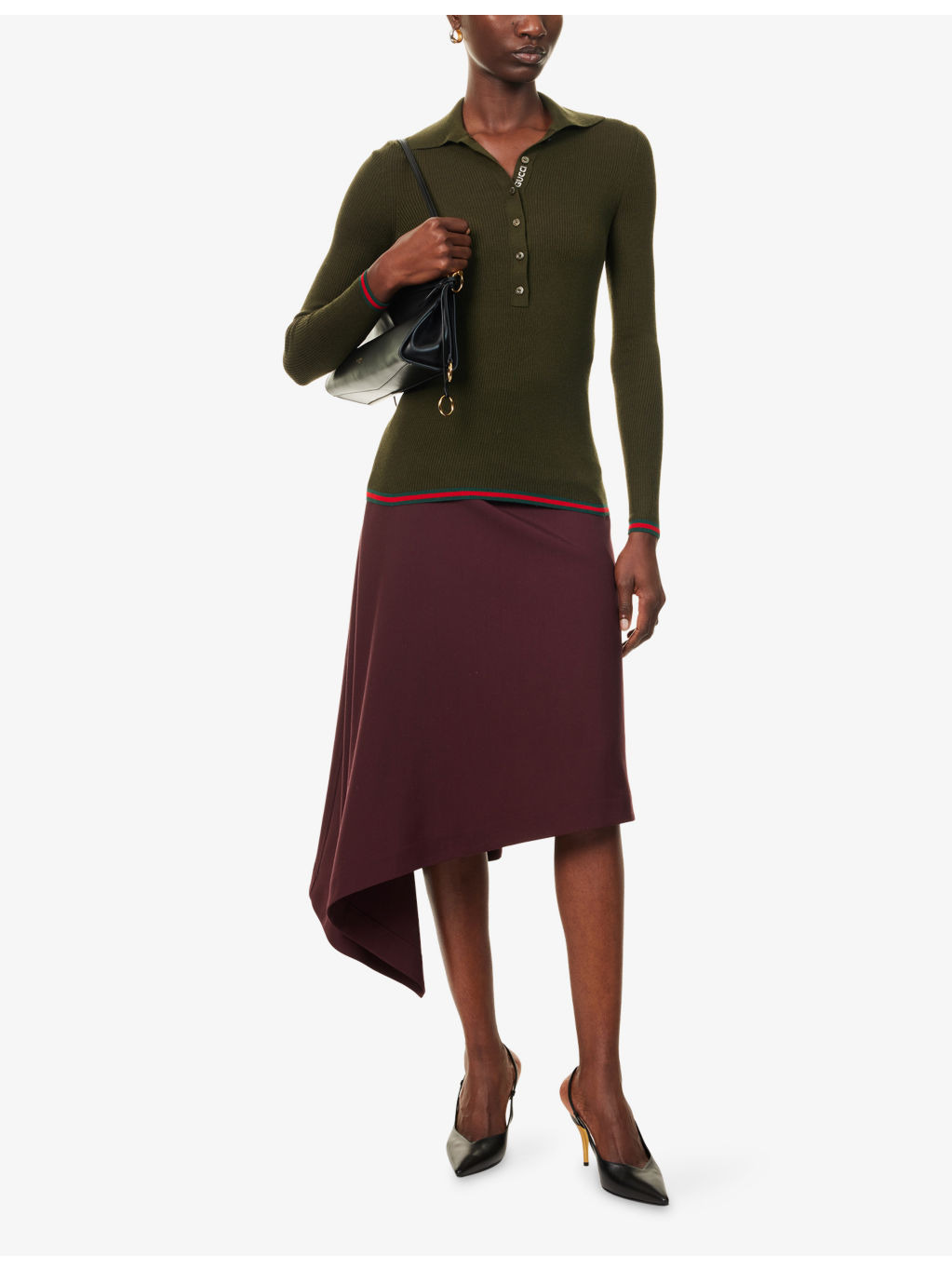 Ribbed Long-Sleeves Cashmere And Silk Polo Shirt - 2