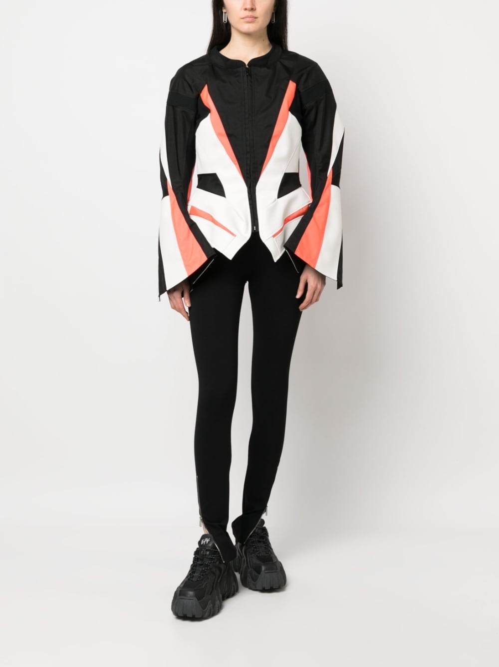 panelled zip-up jacket - 2
