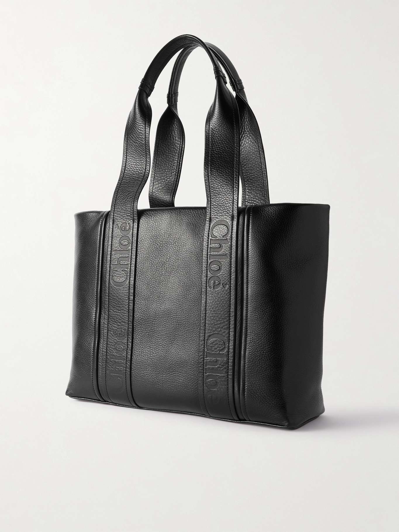 Woody textured-leather tote - 3