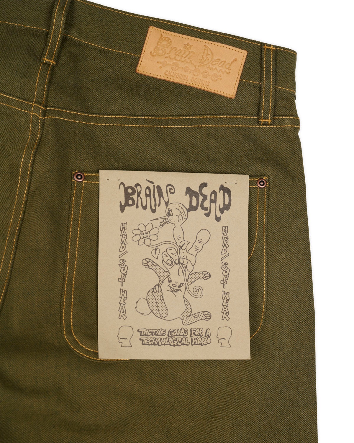 Type 00 13.5oz Selvedge Bull Denim - Olive - 8