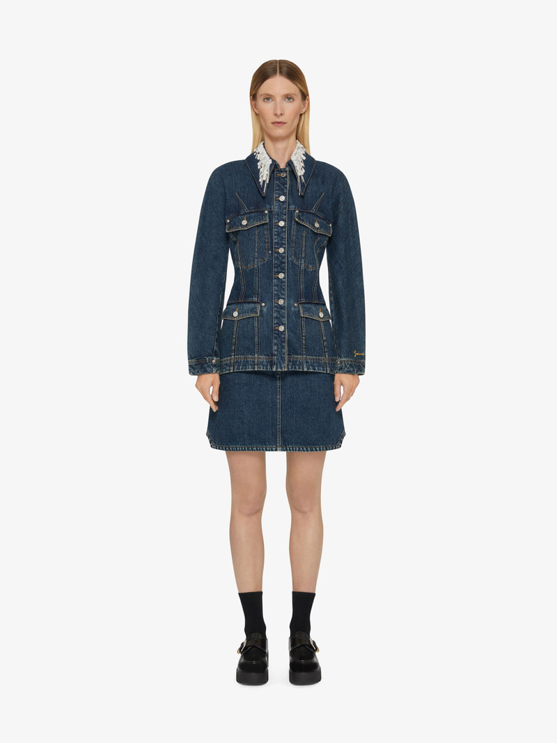 JACKET IN DENIM WITH CRYSTALS AND PEARLS 3