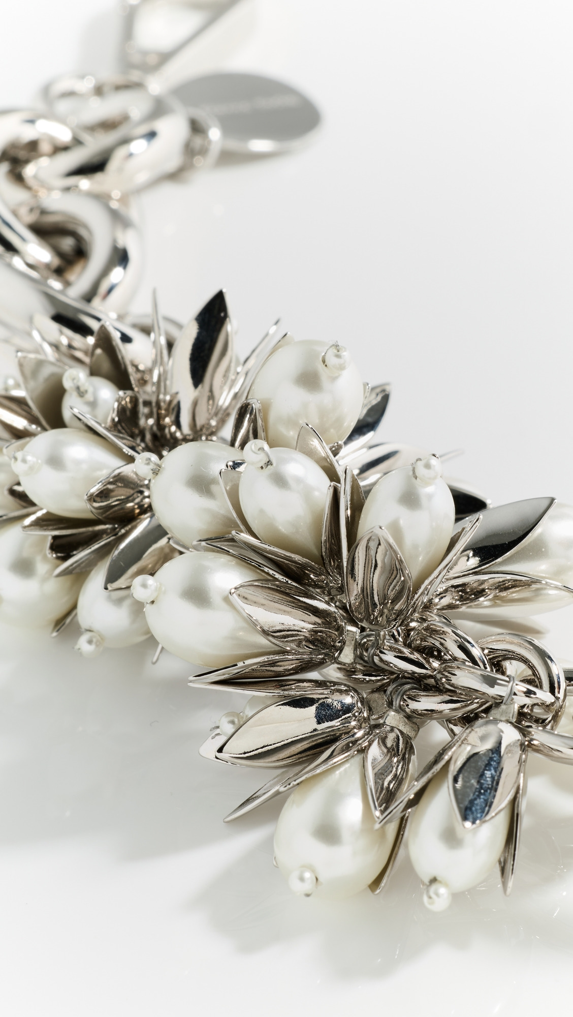 Pearl Flower Cluster Chain Necklace - 4