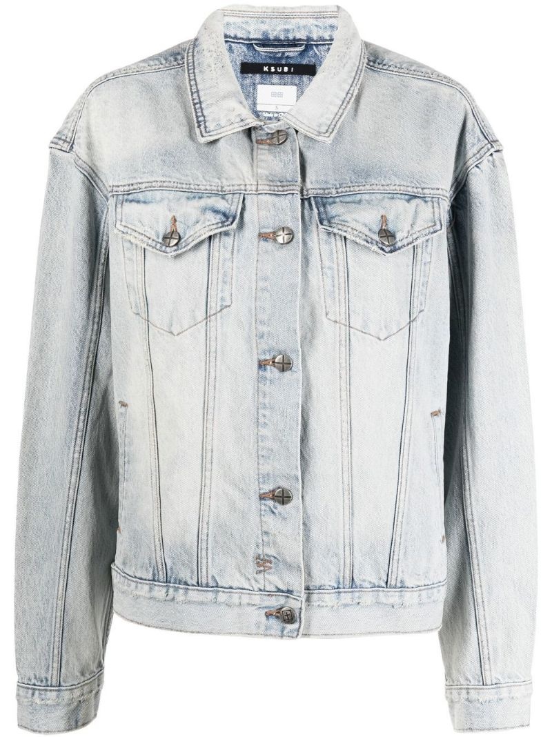 oversized-cut denim jacket - 1