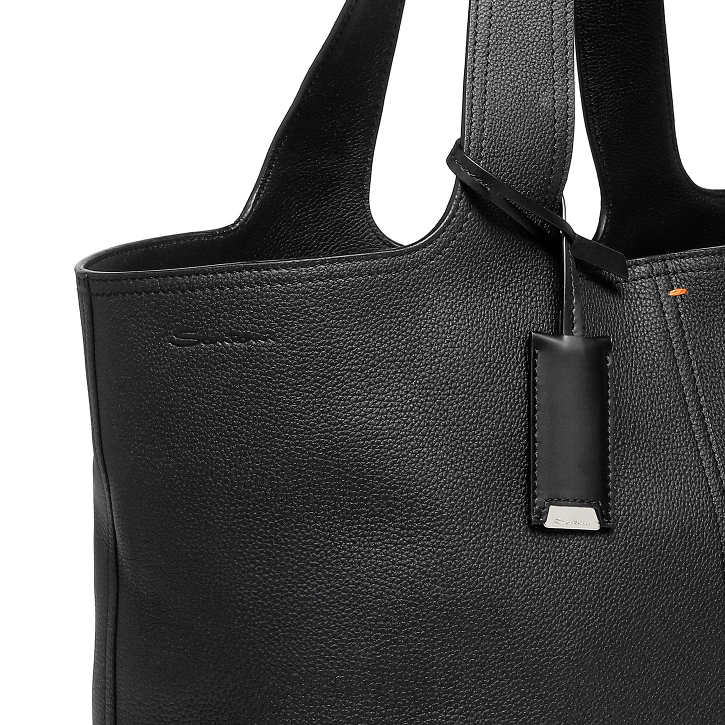 Black tumbled leather shoulder bag - 3
