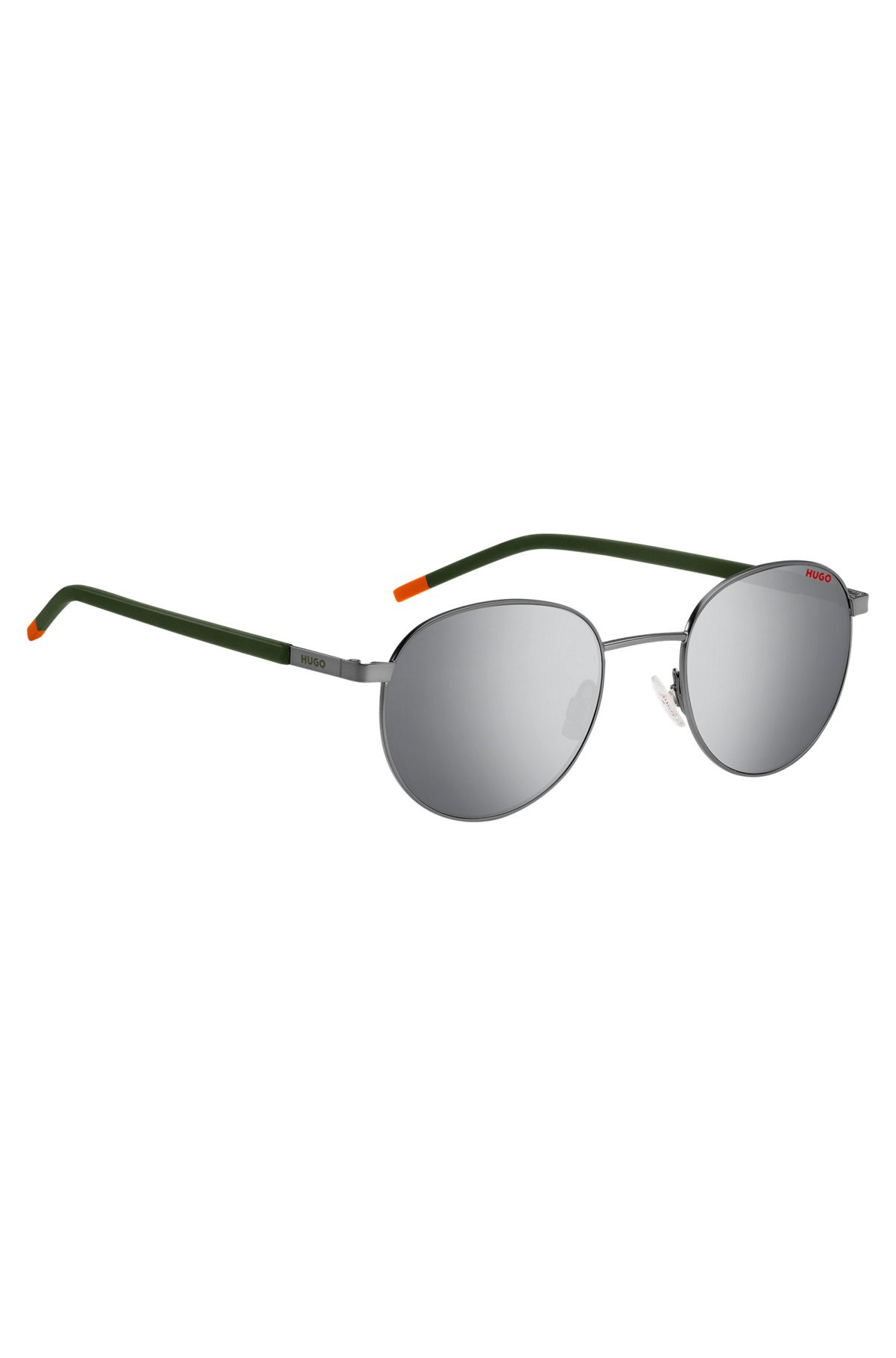ROUND SUNGLASSES WITH KHAKI-COLORED TEMPLES - 4