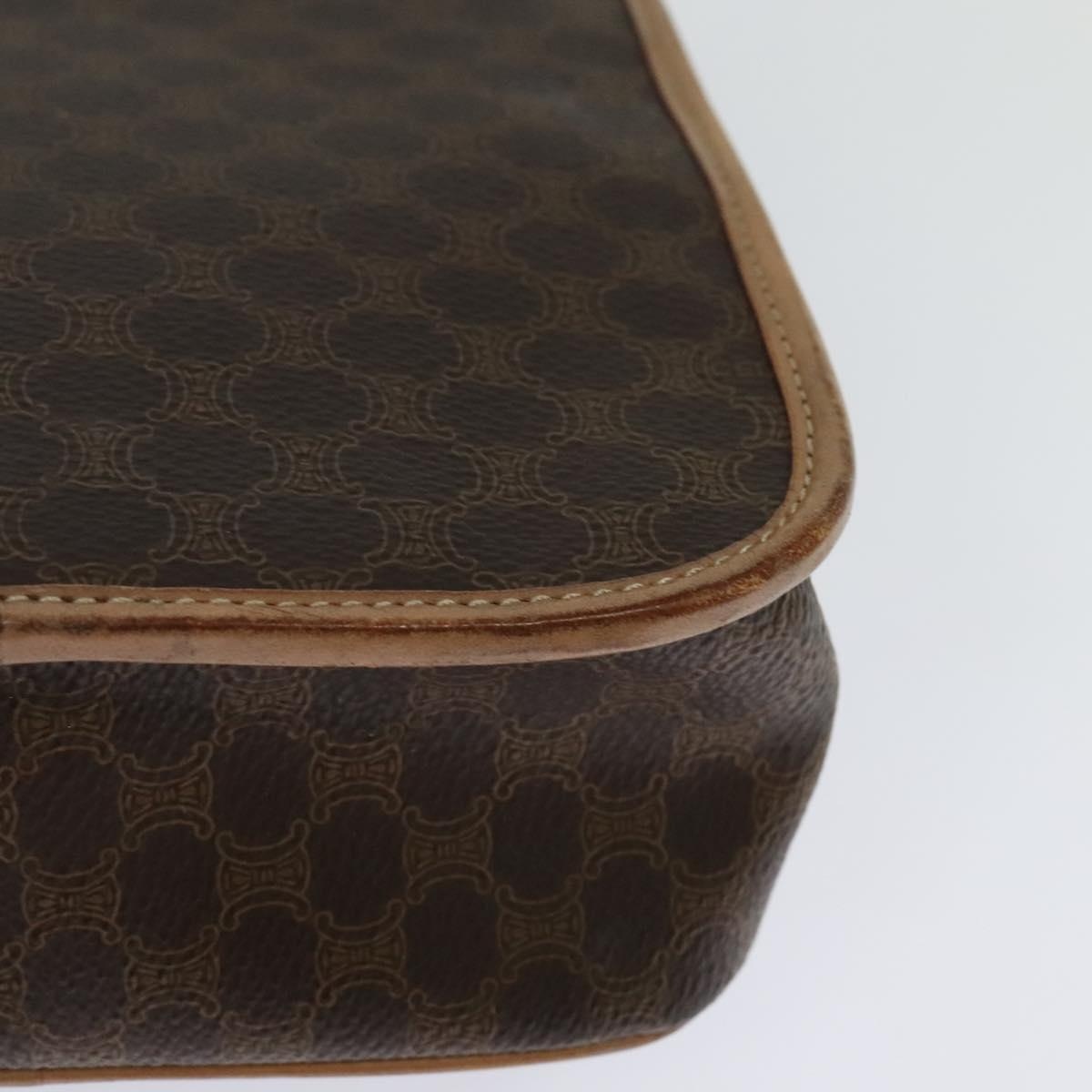 CELINE Macadam Canvas Shoulder Bag Pvc Leather Brown - 10