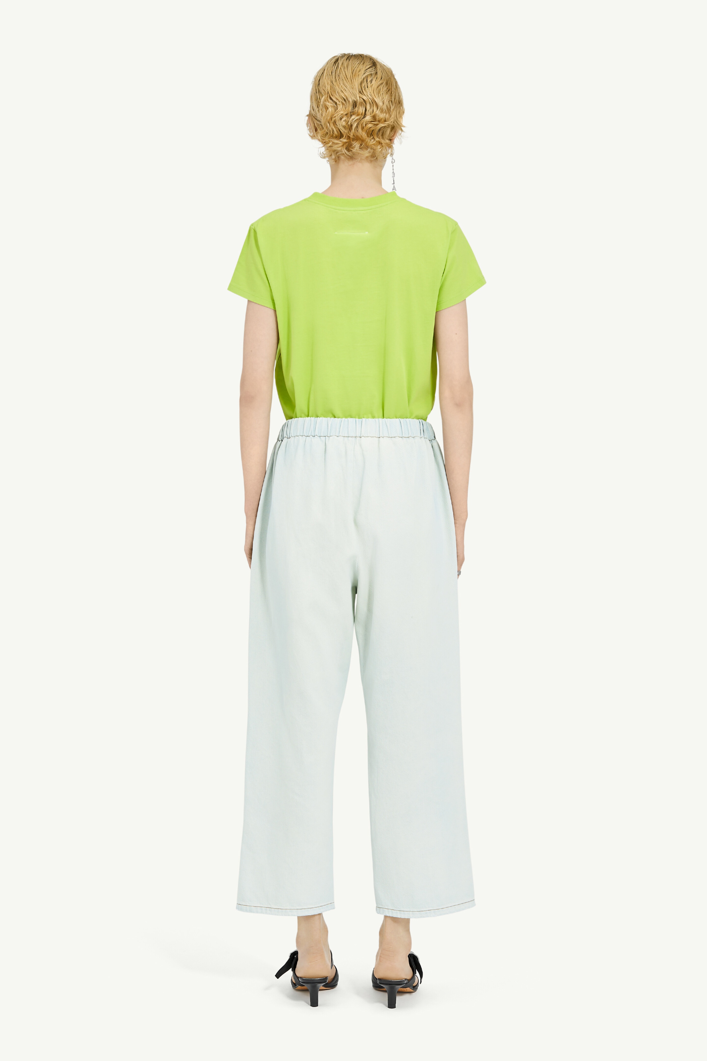 Lightweight Cropped Denim Trousers - 4