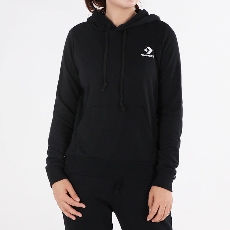 (WMNS) Converse Star Chevron Hoodie 'Black' 10008923-A01 - 3