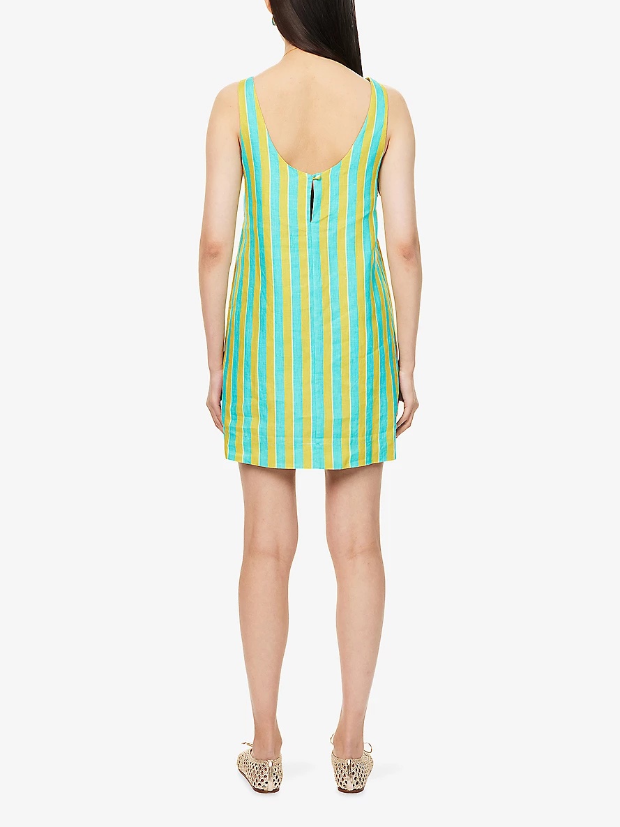 Rosanna Striped Linen Mini Dress - 4