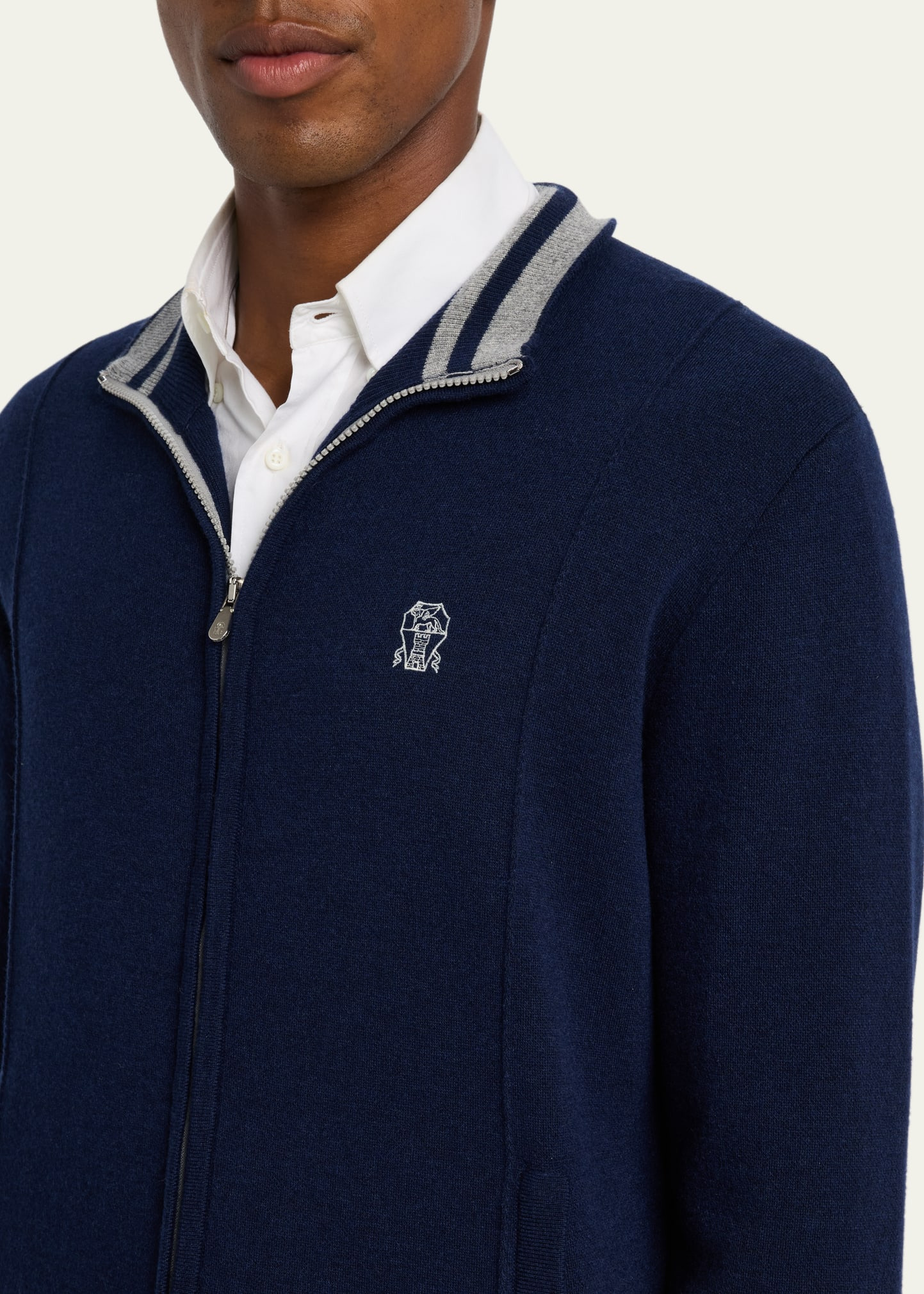 Men's Cashmere Knit Full-Zip Jacket - 5