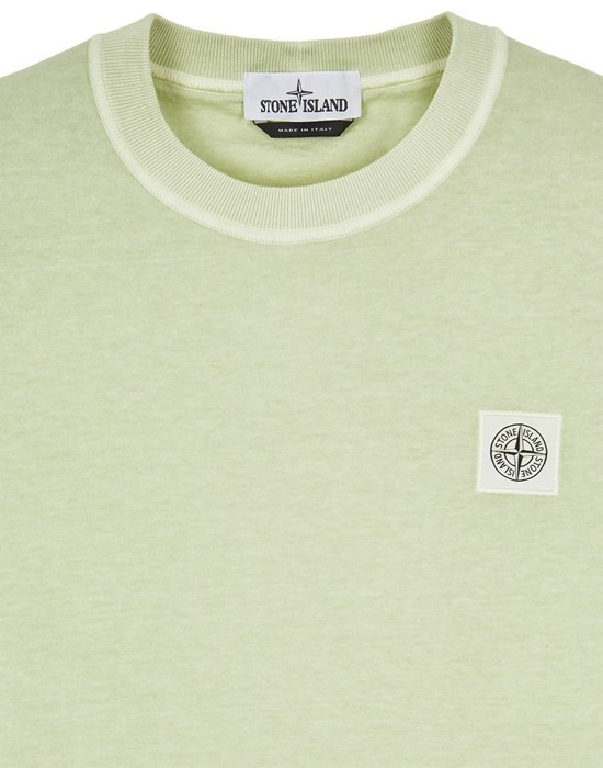 23757 GARMENT-DYED COTTON JERSEY 'FISSATO' TREATMENT LIGHT GREEN - 3