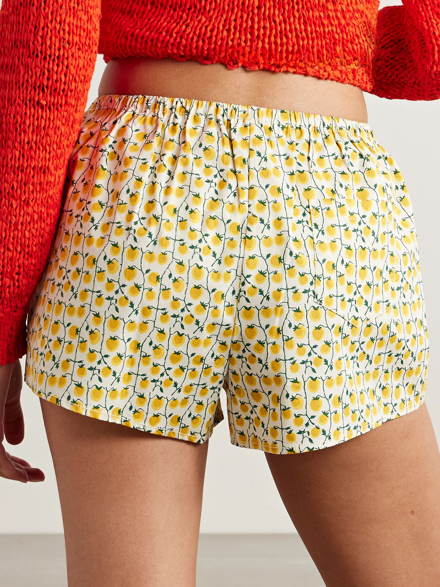 Paddle printed cotton-blend shorts Yellow - 3