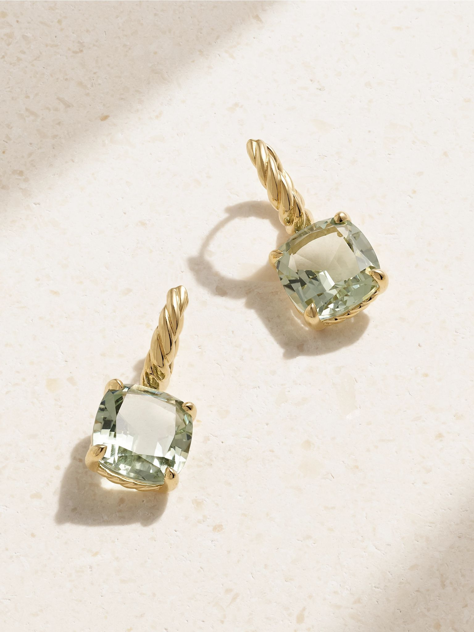Marbella 18-karat gold prasiolite hoop earrings Gold - 1