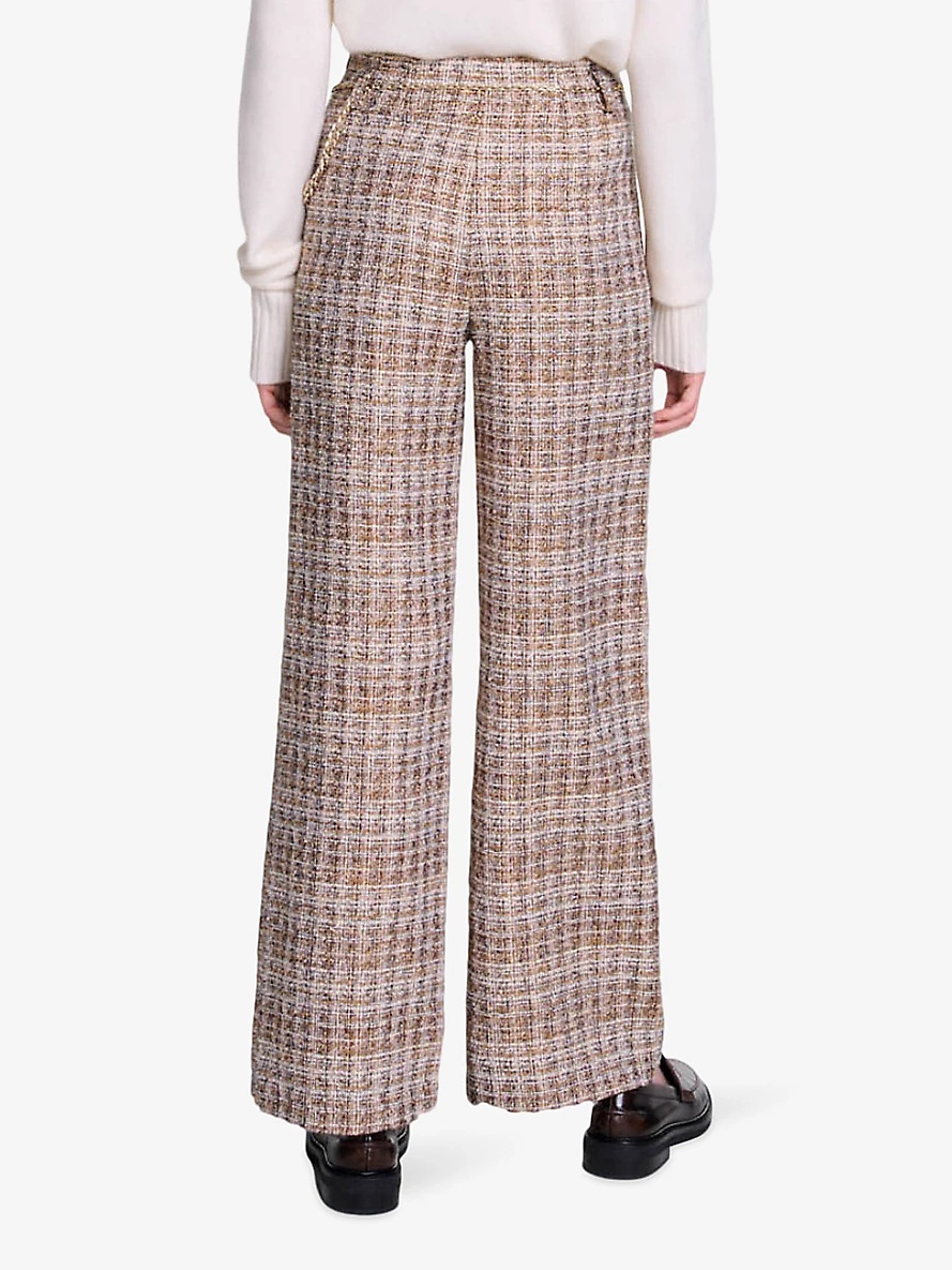 Straight-leg high-rise tweed trousers - 4