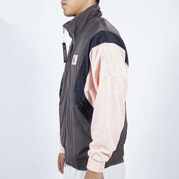 Air Jordan Flight Casual Sports Long Sleeve Stand Collar Jacket Grey/Pink AO0556-272 - 5