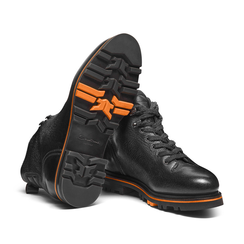 Men's black leather hiking boot 3