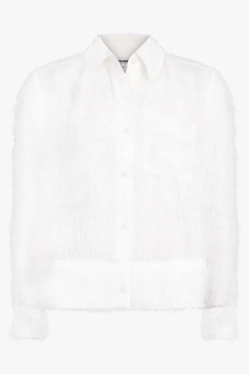 HAIRY L/S FOAM HEM SHIRT | WHITE - 1
