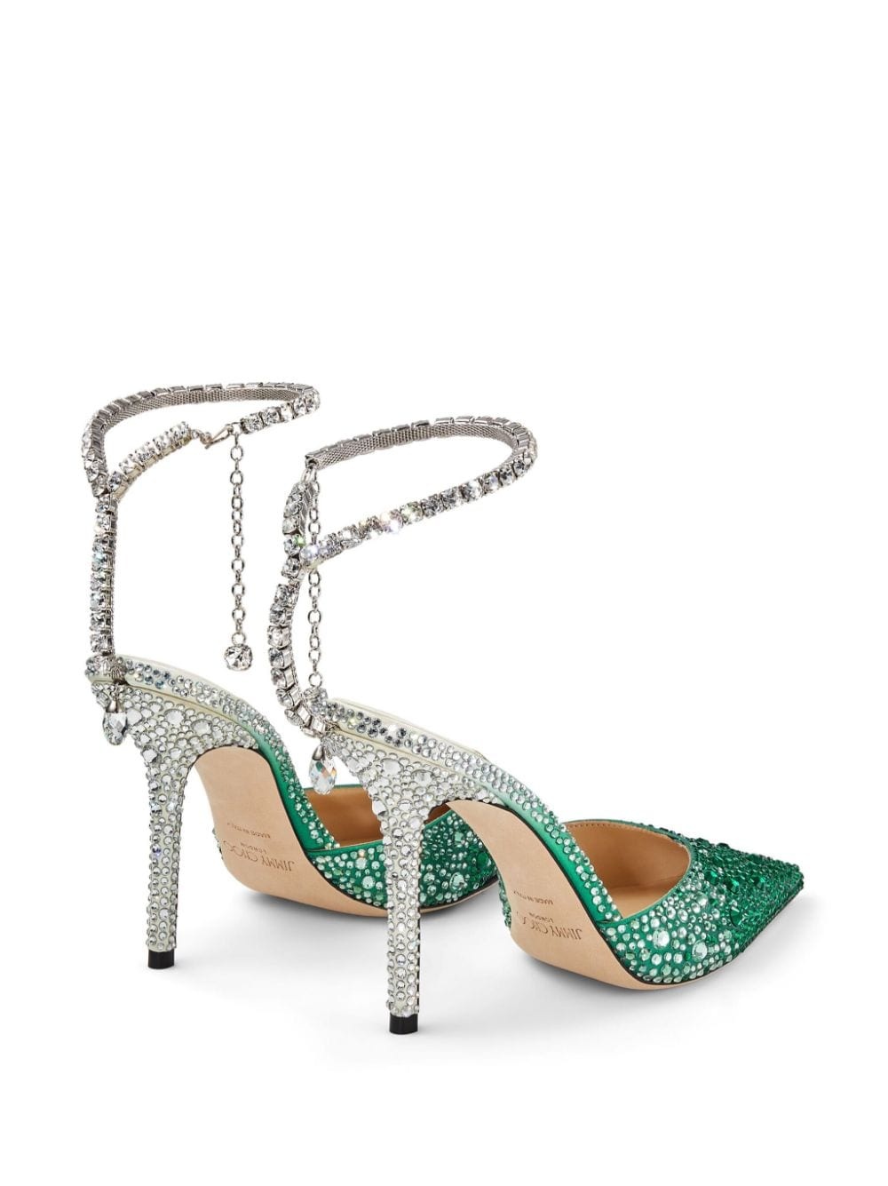 Saeda 100mm crystal-embellished pumps - 3