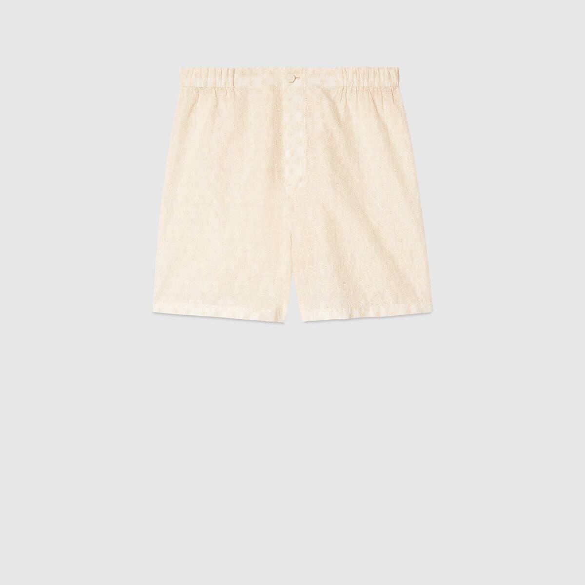 GG embroidered cotton shorts - 1