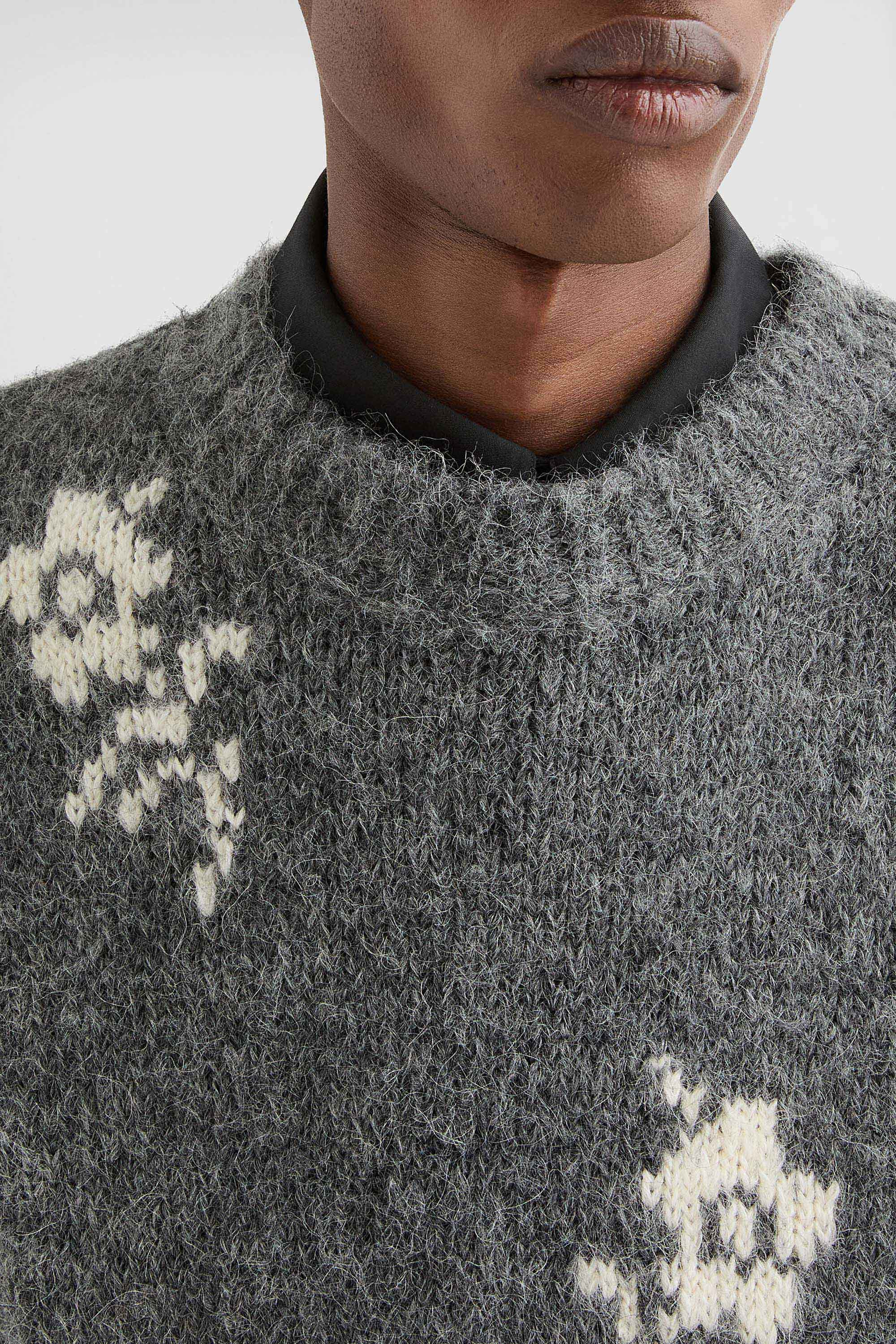 Wool Blend Crew-Neck Sweater - 6