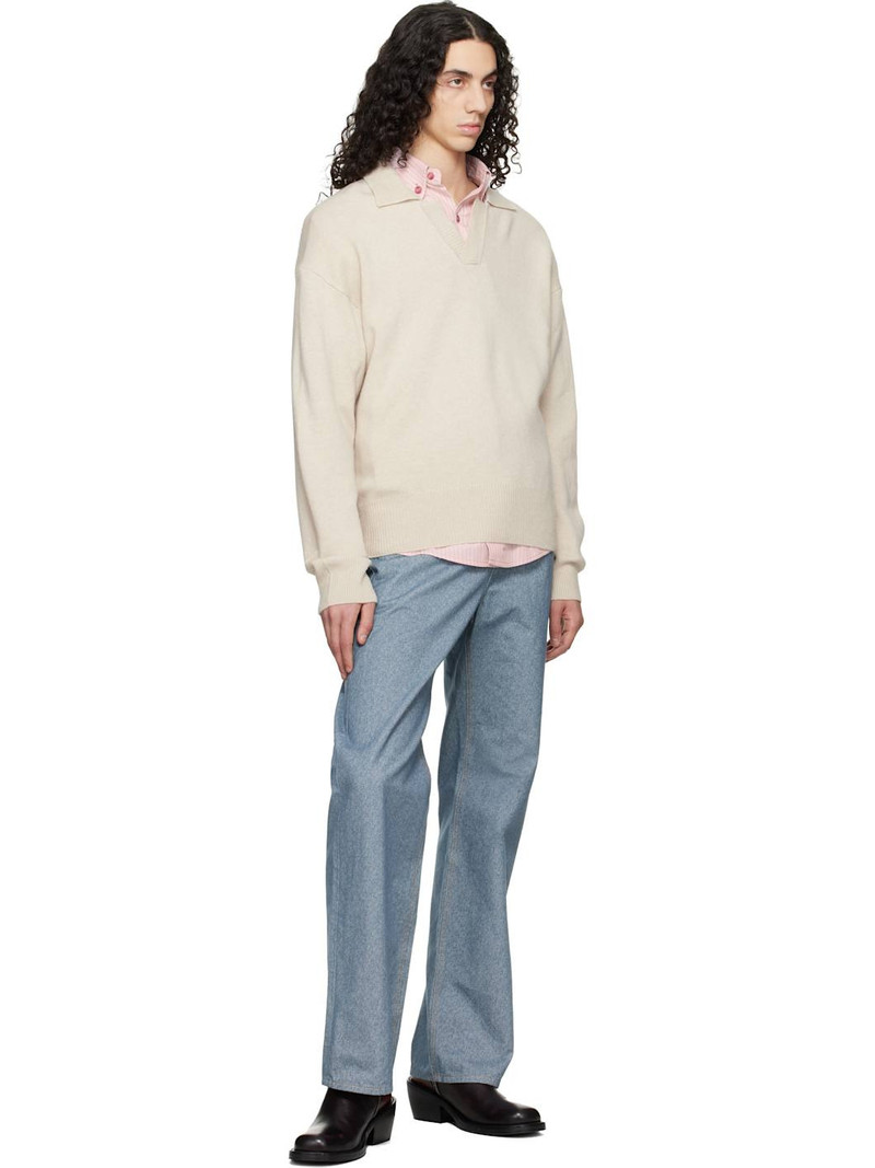 BOSS Off-White Johnny-Collar Virgin Wool Polo outlook