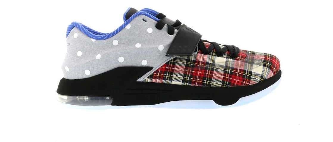 Nike KD 7 EXT CNVS QS Plaid Polka Dot Men 9.5 University Red Black 726439-600 Nike KD 7 EXT Plaid Polka Dot Kevin Durant Basketball Shoes  main image 3